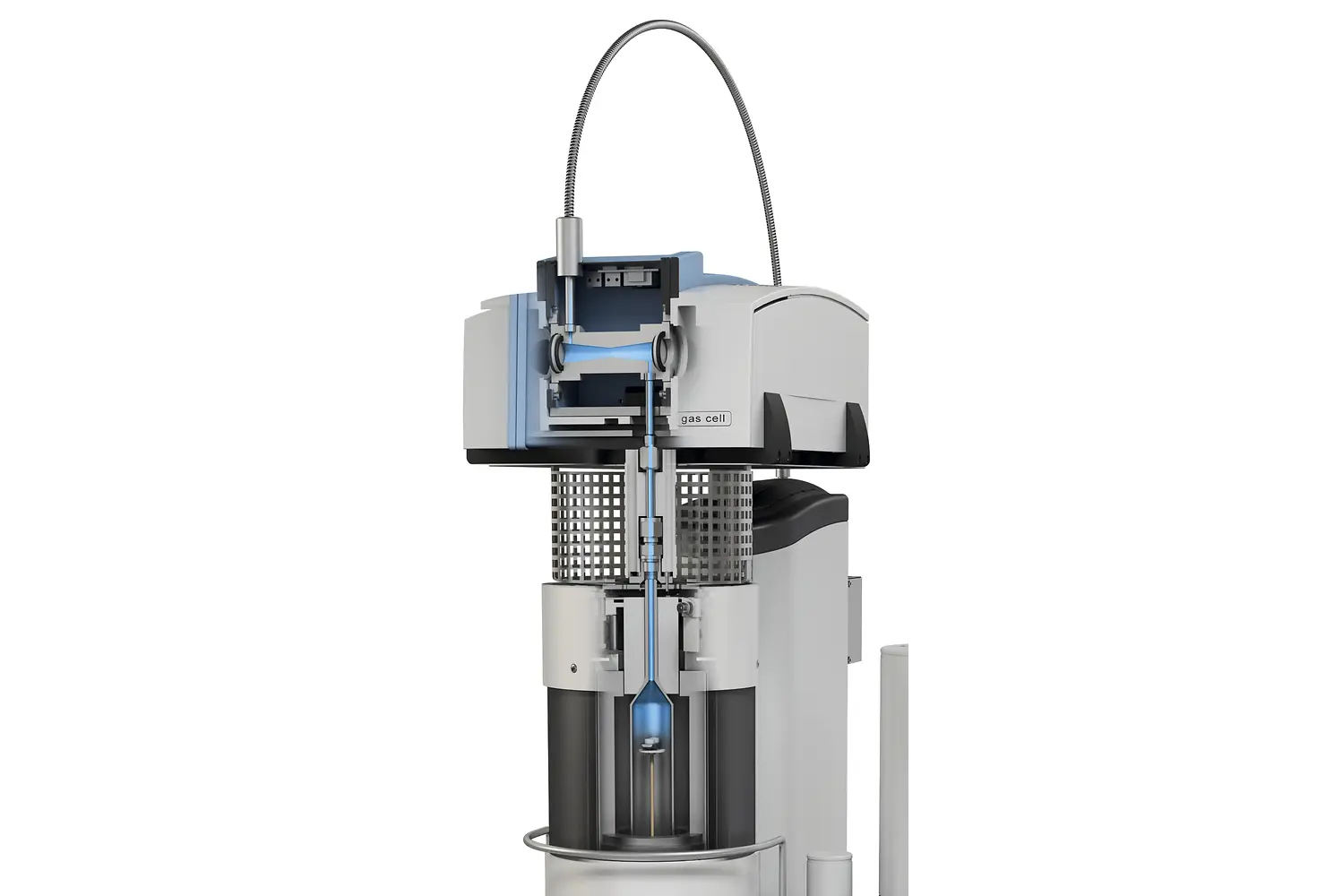 Optimized gas cell design showcasing efficient gas flows for Fourier Transform Infrared Spectroscopy applications.