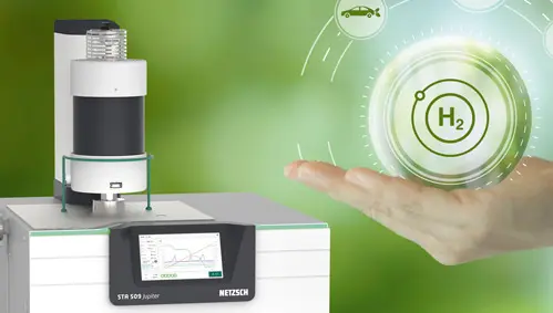 Installation d'analyse thermogravimétrique avec NETZSCH STA 509 Jupiter, présentant les applications de l'hydrogène pour la recherche sur les matériaux avancés.