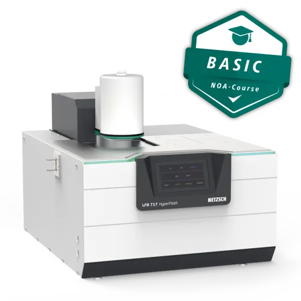 LFA 717 HyperFlash thermal analysis instrument by NETZSCH for measuring thermal properties, featuring a user-friendly interface.