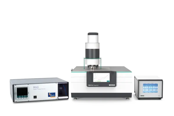 NETZSCH TMA 512 thermomechanical analysis instrument with MHG humidity generator, used for precise thermal measurements.