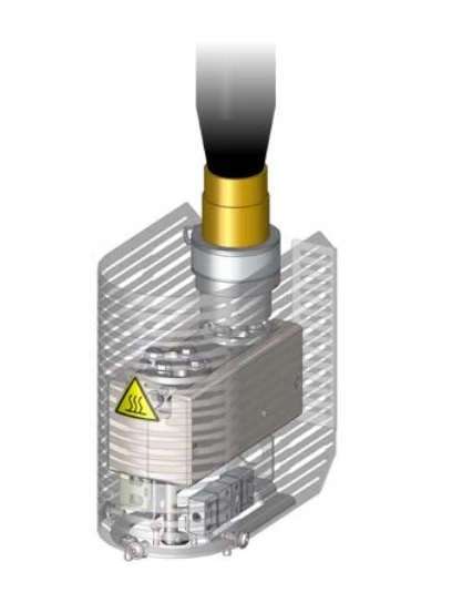 Heated adapter for capillary coupling to STA 509 Jupiter, showcasing advanced design for precise temperature control.