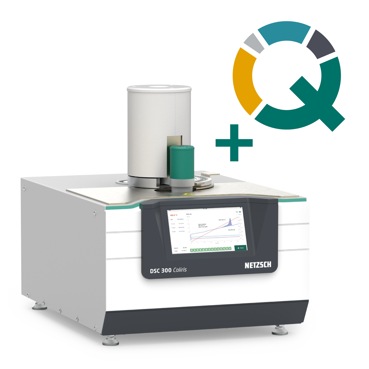NETZSCH DSC 300 Caliris Laborgerät zur thermischen Analyse mit Quantify-Software für präzise Polymerdaten und Recyclingqualität.